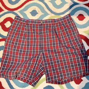 Tommy Hilfiger Golf Shorts Men's 40 Striped Pockets Cotton Bermuda Casual Plaid